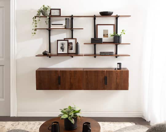 Kate and Laurel Atwood Wall Cabinet & Shelf Set
